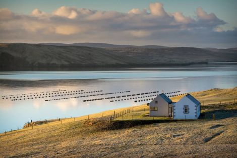 The recently renovated Muckle Roe chapel