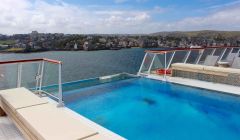 A view of Lerwick from the rooftop swimming pool on board the Viking Sea. Photo: Shetnews/Chris Cope