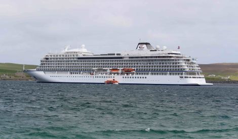 The Viking Sea moored in Lerwick Harbour on Wednesday. Photo: Chris Cope