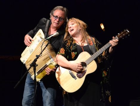 Gretchen Peters, accompanied by husband and musical partner Barry Walsh, at a busy Mareel on Tuesday night. Photo: Kelly Nicolson Riddell