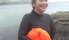 Catriona Barr had a close encounter with a killer whale off Lerwick on Wednesday. Photo: BBC Radio Shetland