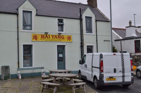 The Hai Yang Chinese restaurant in Scalloway was hardest hit by the raids, with five people arrested. Photo: BBC Radio Shetland