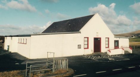 Two rear doors at Central Dunrossness Public Hall were vandalised on Saturday, police said.