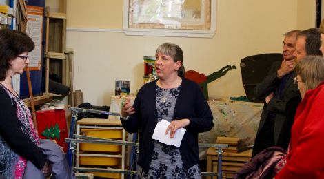 Angela Nunn speaking during Friday afternoon's opening. Photo: Chris Cope/Shetnews