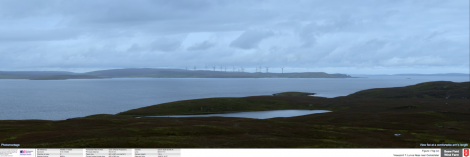 The proposed Beaw Field wind farm seen from Lunna - Image: Peel Energy