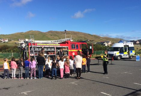 Pupils learning about the emergency services - Photo: Shetland police