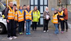 Sandy Peterson (left) and other walkers who took part in Saturday's circuits. Photo: Disability Shetland