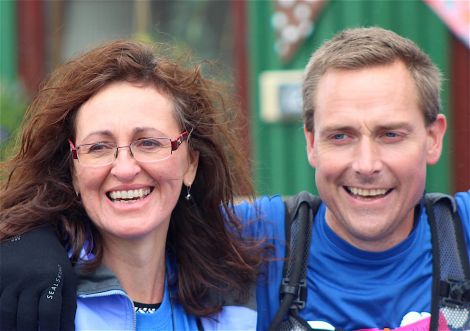 Sarah and Ben Napier in Lerwick shortly after the completion of Ben's 370 mile run in August of this year - Photo: Hans J Marter/ShetNews