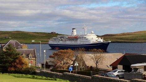 The Marco Polo is the last cruise liner to visit this year - Photo: Chris Cope/ShetNews