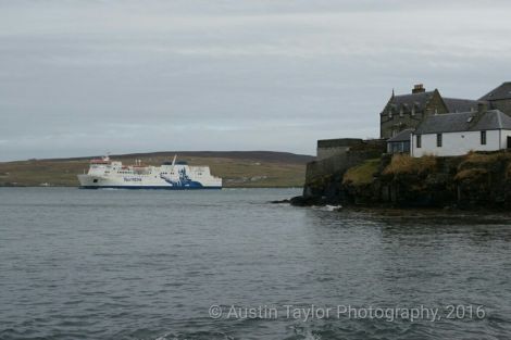 The NorthLink ferry Hjaltland arriving in Lerwick - Photo: Austin Taylor