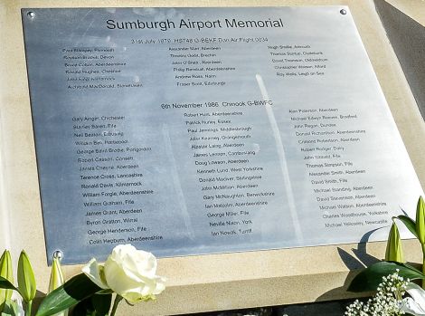 A plaque with the names of all those who have died in air disasters around Shetland was unveiled in May 2013.