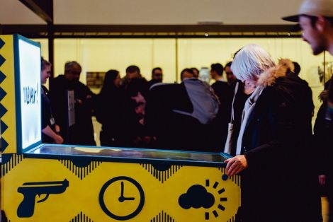 A useable pinball machine Jono built from the "remains of retro mechanisms and a complex matrix of electronics” to showcase traditional and modern printmaking. Photo courtesy of V&A Museum. 