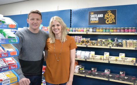 Jordan and Gemma Thomason at the newly-revamped Sound Service Station. Photo: Shetland News/Neil Riddell