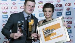 Joe Smith and partner Clare Farmer, who was a finalist at the awards.