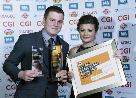 Joe Smith and partner Clare Farmer, who was a finalist at the awards.