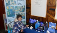 Sven Thomson from Weisdale with Shetland Library's new 3D printer.