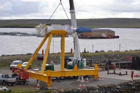 One of the Nova Innovation tidal turbines deployed in Bluemull Sound.