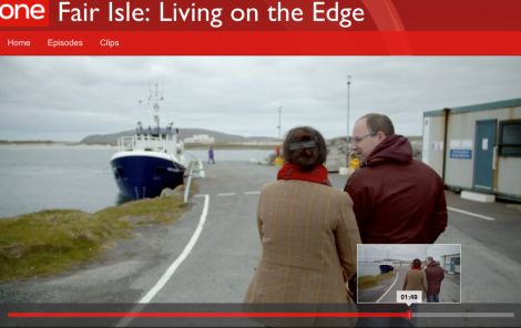 The first episode looks at the arrival of the first couple to move to Fair Isle in five years. Image courtesy of BBC Scotland.