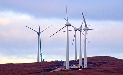 All five turbines of the community owned wind farm at Cullivoe have been erected - Photo: NYDC