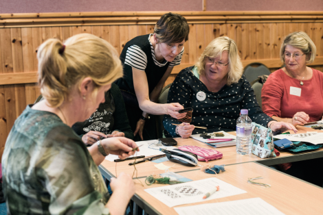 Local knitwear designer Donna Smith during one of her 2016 wool week classes - Photo: Liam Henderson