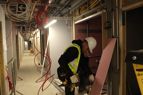 Another view of the inside of the halls of residence.