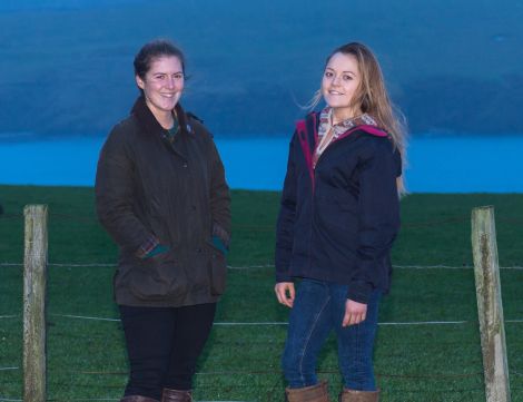 Kirsty and Aimee Budge of Bigton Farm.