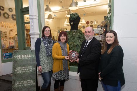 Left to right: Morwenna Work (Ninian), Shona Anderson (Ninian), Gary Bain (Living Lerwick) and Sophie Manson (Ninian). Photo: Ben Mullay