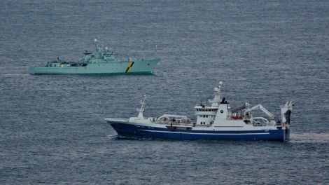 A Faroese vessel being inspected off Compass Head about two years ago - Photo: Ronnie Robertson