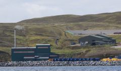 The council's waste management sites with the landfill in the background - Photo: Shetland News