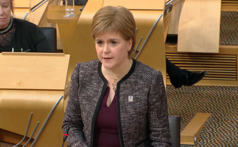 First Minister Nicola Sturgeon in parliament on Thursday.