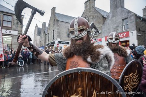 The jarl's squad at the Market Cross during the proclaiming of the bill.