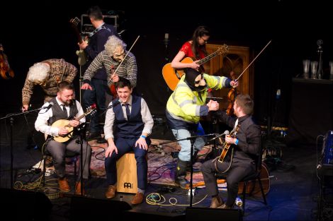 Vair enjoyed having their up-tempo set interrupted by fiddle-wielding guizers. Photo: Dale Smith