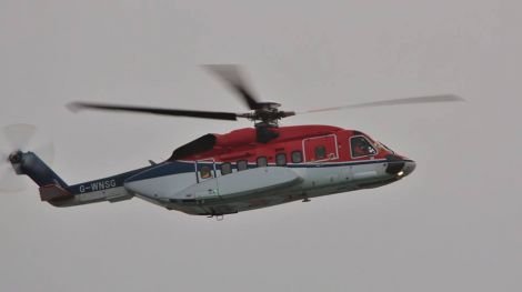 A Sikorsky S92 helicopter back in service at Sumburgh on Tuesday. Photo: Ronnie Robertson