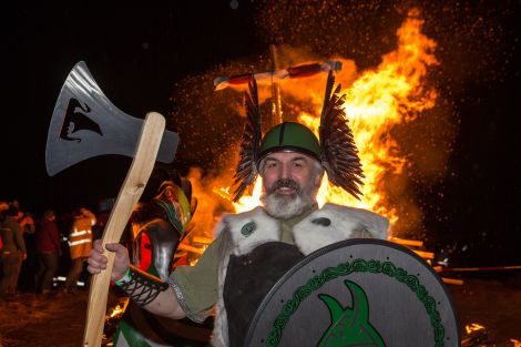 Nesting & Girlsta guizer jarl Norman Johnston enjoying every moment of his big day - Photo: Ivan Hawick