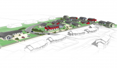 An artist's impression of the new development. The children's home on the left of the image is only a proposal at this stage - Image: Gareth Elphinstone /Visio Architecture