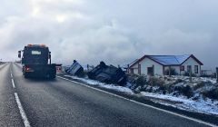 A Jim's Garage recovery truck attending the scene at Wormadale.