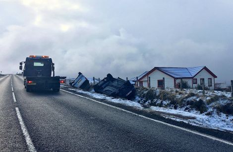 A Jim's Garage recovery truck attending the scene at Wormadale.