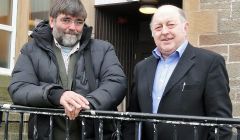 Shetland Charitable Trust vice chairman Jonathan Wills (left) and chairman Bobby Hunter (right).