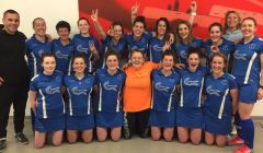 The triumphant Shetland team following Sunday's 3-0 win over Madras FP at the Aberdeen Sports Village.