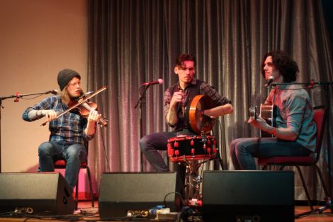 Ten Strings and a Goatskin at Sandwick Social Club on Friday night. Photo: Louise Thomason.