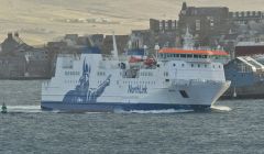 Passenger ferry Hrossey arriving in Lerwick.