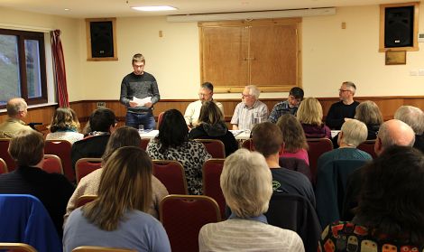 Duncan Simpson of Wir Shetland spoke in favour of the motion at Saturday's Althing debate - Photo: Hans J Marter/Shetland News