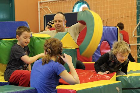 Play worker Shaun Harnett helps running the Easter break youth clubs held throughout the isles - Photo: Hans J Marter/ Shetland News