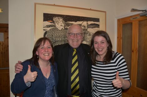 Robbie McGregor with list MSP Maree Todd and public health minister Aileen Campbell.