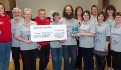 The Shetland Relay For Life committee in 2016 with a cheque for Cancer Research UK. Photo: Malcolm Younger