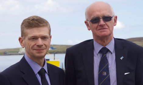 New council leader Cecil Smith (right) and returning convenor Malcolm Bell (left). Photo: Hans J Marter/Shetland News