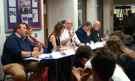 Five of the six candidates attended Tuesday's hustings at the Brae High School. Photo: Patrick Mainland