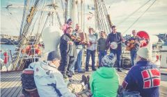 On-deck entertainment courtesy of The Chair. Photo: Lieve Boussauw.