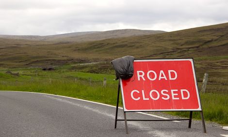 The road between East Burrafirth and Aith will remain closed on Tuesday. Photo: Hans J Marter/Shetland News