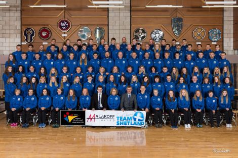 Team Shetland is 129-strong for this year's games in Gotland. Photo: John Coutts.